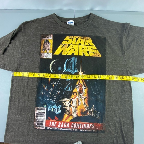 Star Wars Men's '90s Vintage The Saga Continues Comic Book Label Tshirt Brown, L - Picture 10 of 13